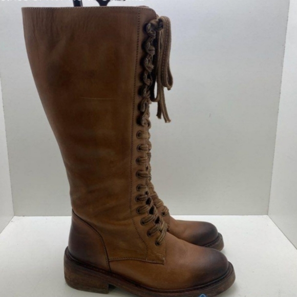 Vintage Foundry Brown Leather boots size 7 - Picture 3 of 8